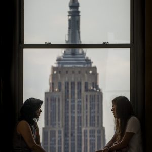 Two ladies in conversation