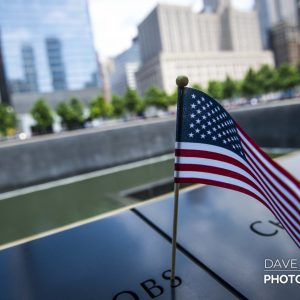 American Flag at The 9/11 North Memorial Pool