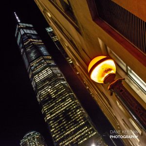 Street lamp by One World Trade Center