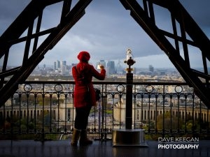 Lady in red at The Eiffel Tower